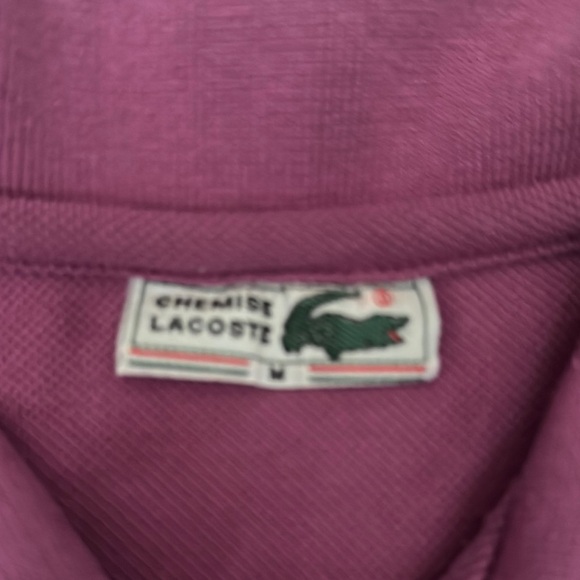 Vintage Chemise Lacoste Purple Polo Shirt Size Medium - Picture 2 of 5